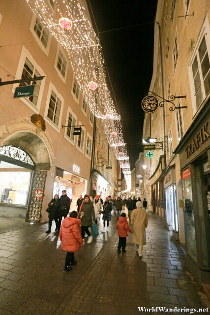 Walking Down the Streets of Salzburg City Center