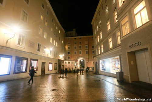 Small Square in the Historic Center of the City of Salzburg