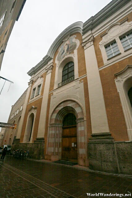 Outside the Franciscan Church in Salzburg