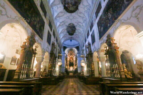 Inside the Abbey of Saint Peter Church in Salzburg