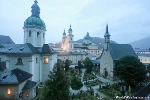 View of the City of Salzburg from the Catacombs of the Abbey of Saint Peter in Salzburg