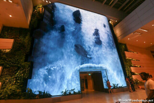 Four Storey Digital Waterfall at Changi Airport Terminal 2